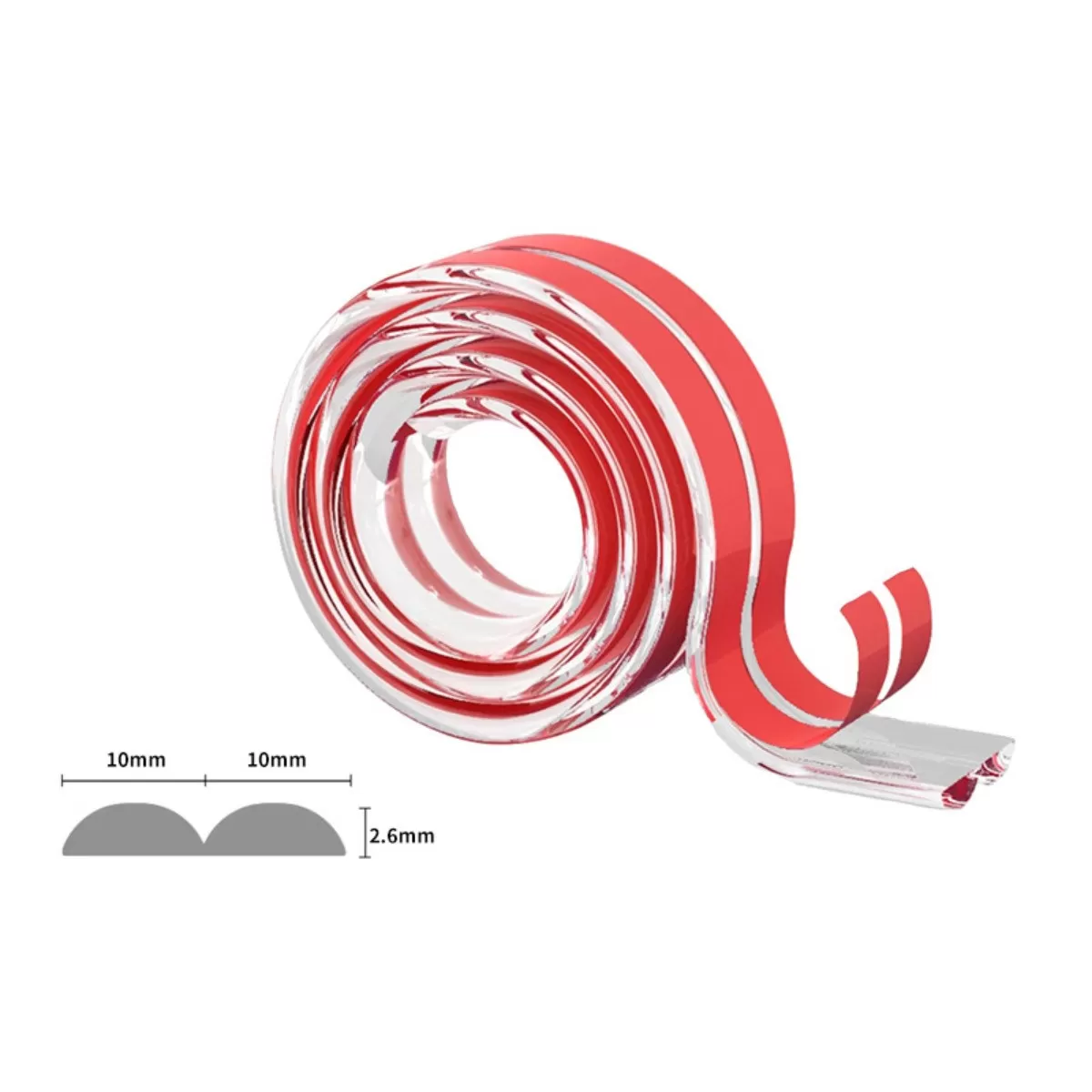 INF Transparent TPE självhäftande kantlist - vattentätt hörnskydd för möbler, 5m och 3m 5 m