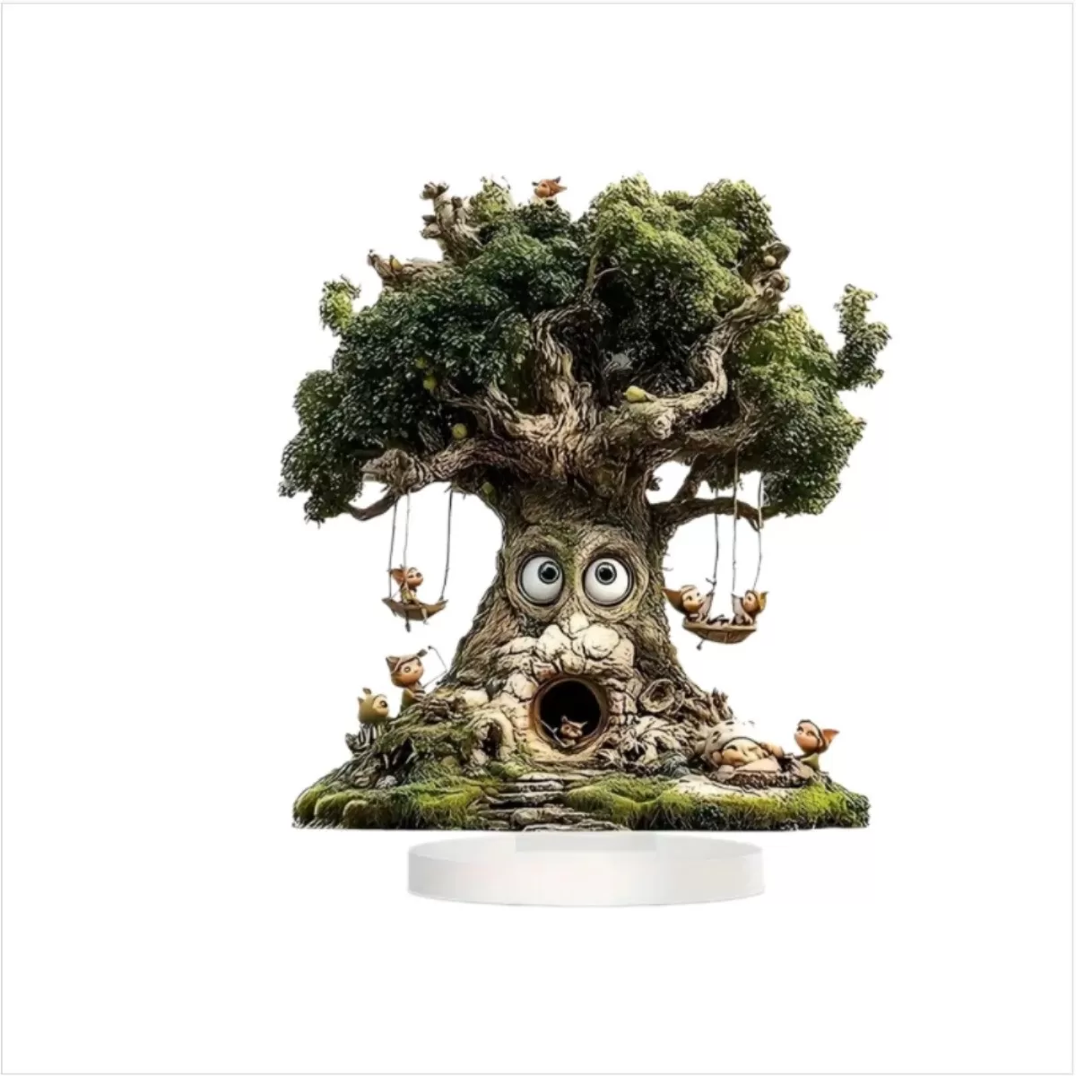INF Akryl Displayställ Träd – Blandfärgad akrylprydnad för skrivbord och bord, Present 12cm x12cm x8cm