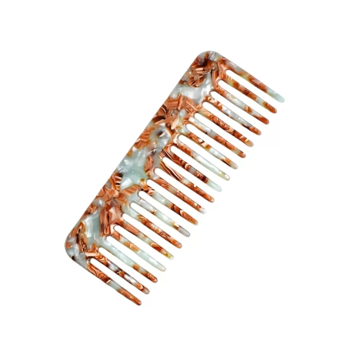 INF Acetat marmor-kam - Antistatisk bredtandad kam för trassel, frisskontroll och hårbottenmassage, 13cm x 5cm x 0.4cm