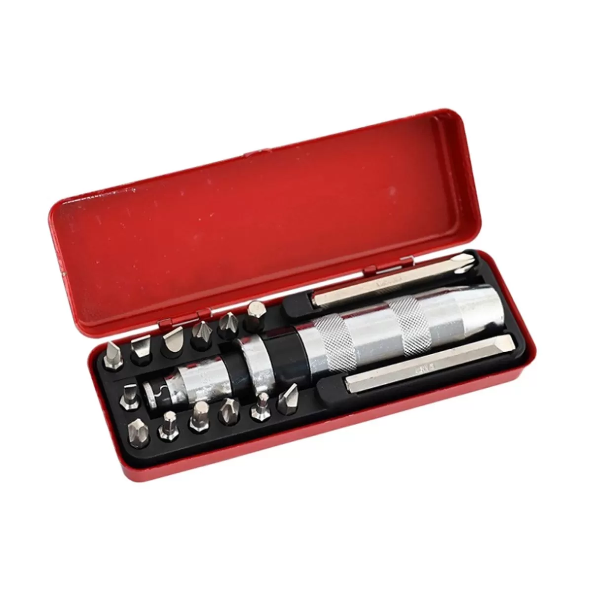 INF 16-delars slagskruvmejselsats med hög hårdhet 1,0 mm - Kromvanadiumstål, Vändbar, Kompatibel med hylsor, Snabbkoppling