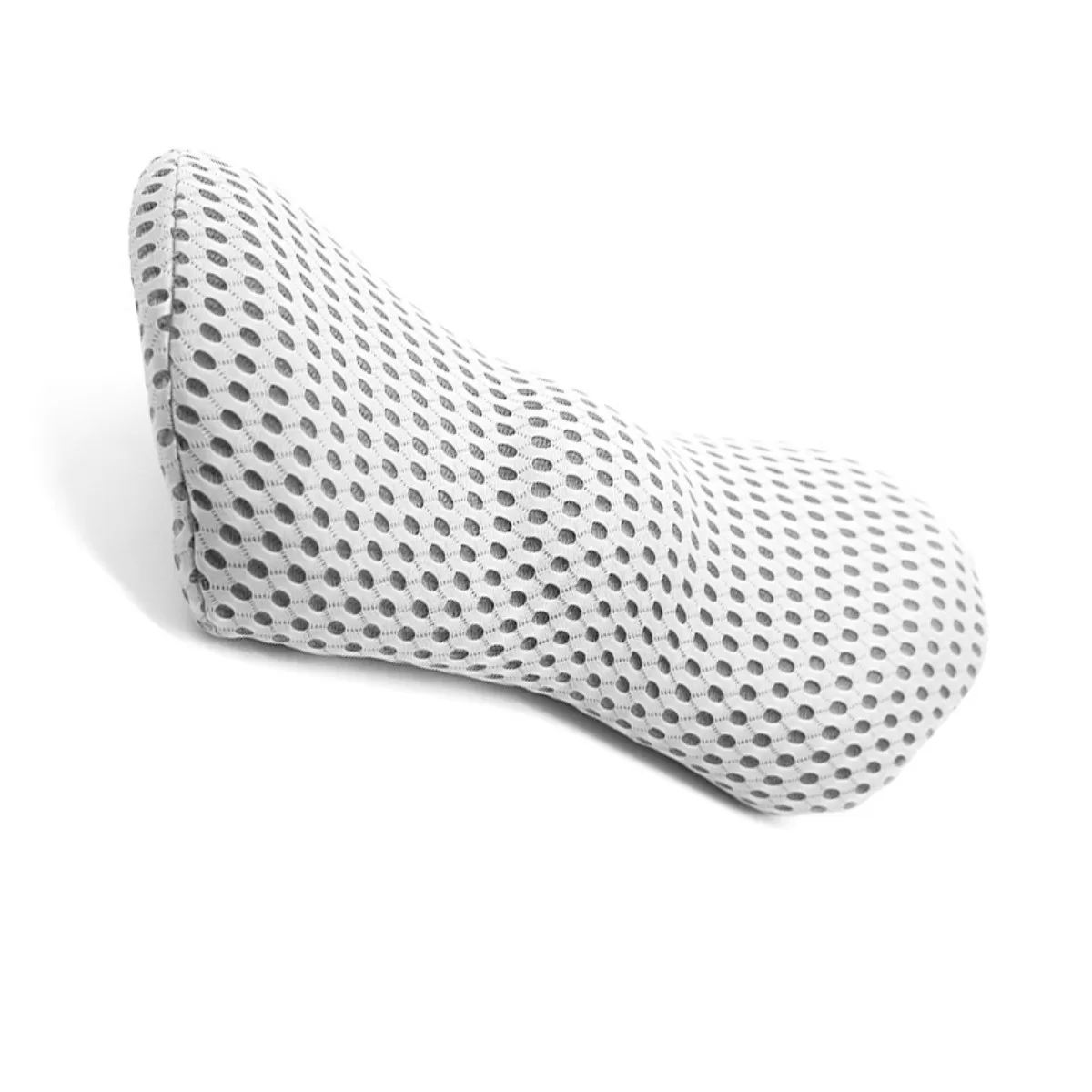 INF 4D Mesh Ländkudde i Minnesskum med PU-överdrag – Ergonomiskt 3-punkts Ländstöd för Kontor & Bil, Hållningskorrigering Grå