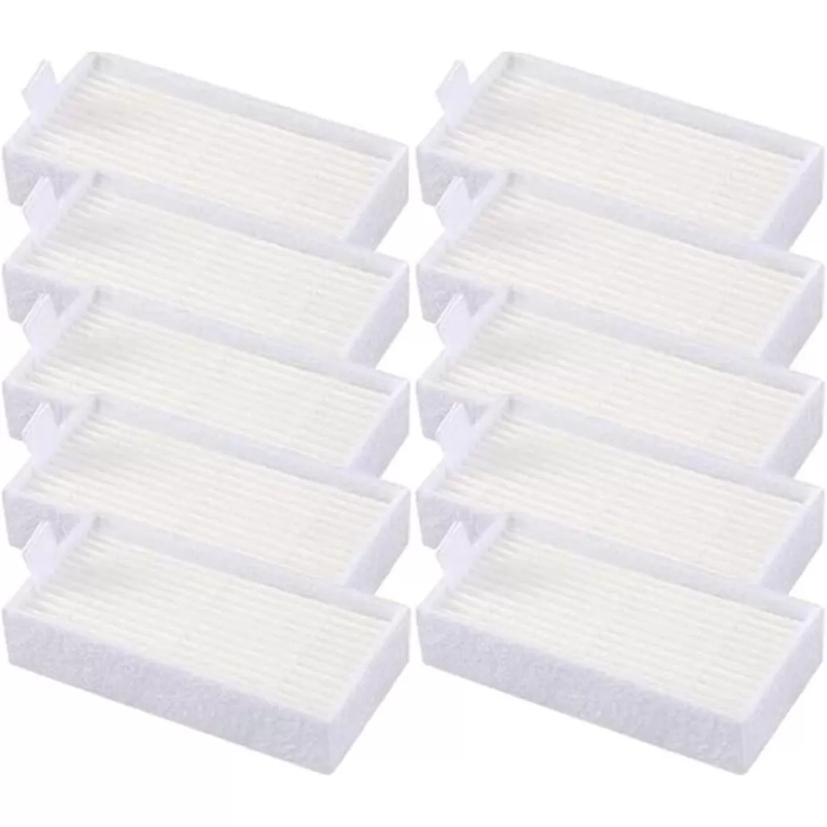 INF HEPA-utbytesfilter 10-pack - ABS+fiber, vit, kompatibelt med ILIFE V3s, V3s Pro, V5, V5s, V5s Pro 2, V5s Plus och Noisz S5