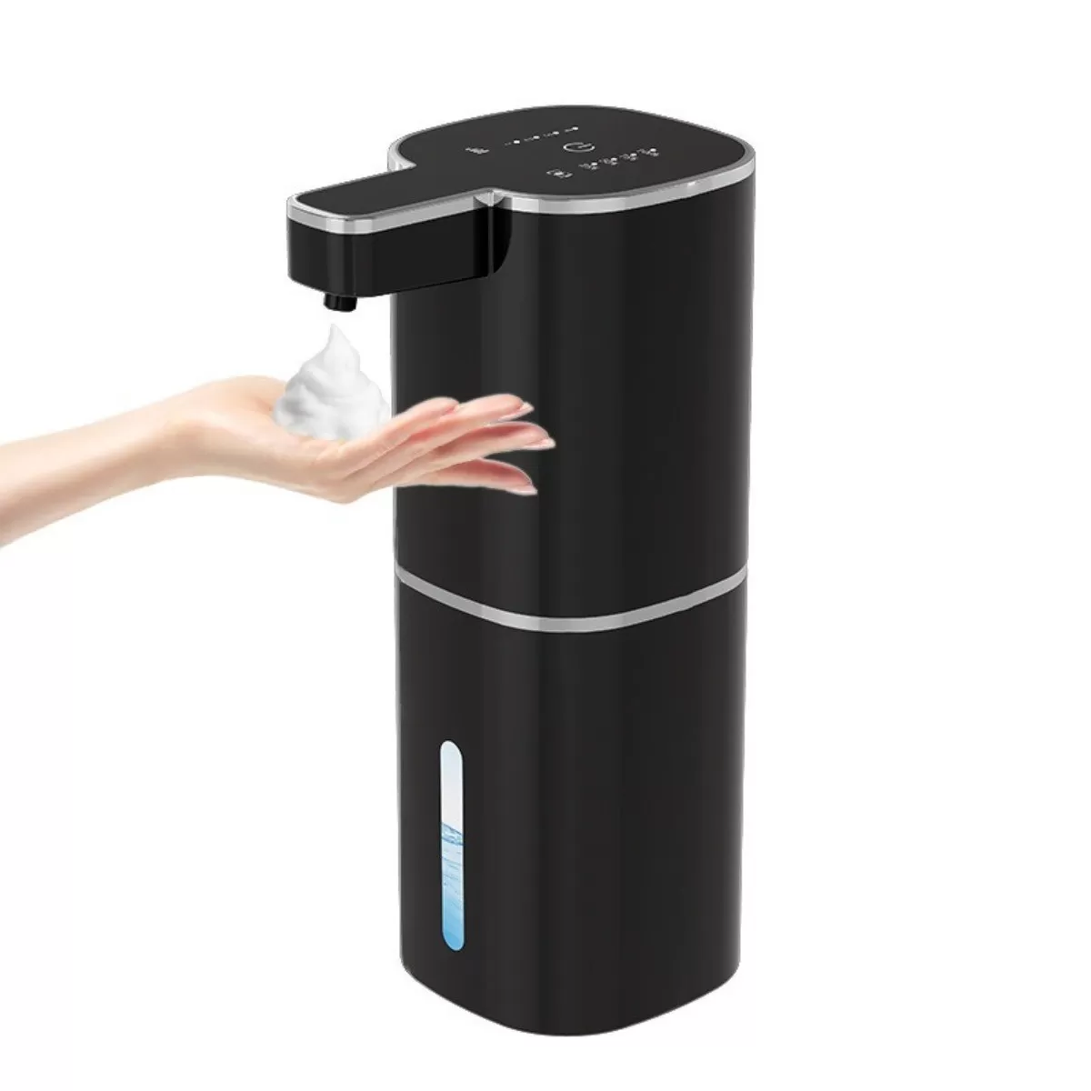 INF Automatisk beröringsfri skumdoserare - Svart ABS, USB-uppladdningsbar 400ml, rörelsesensor och elektrisk skumdoseringspump