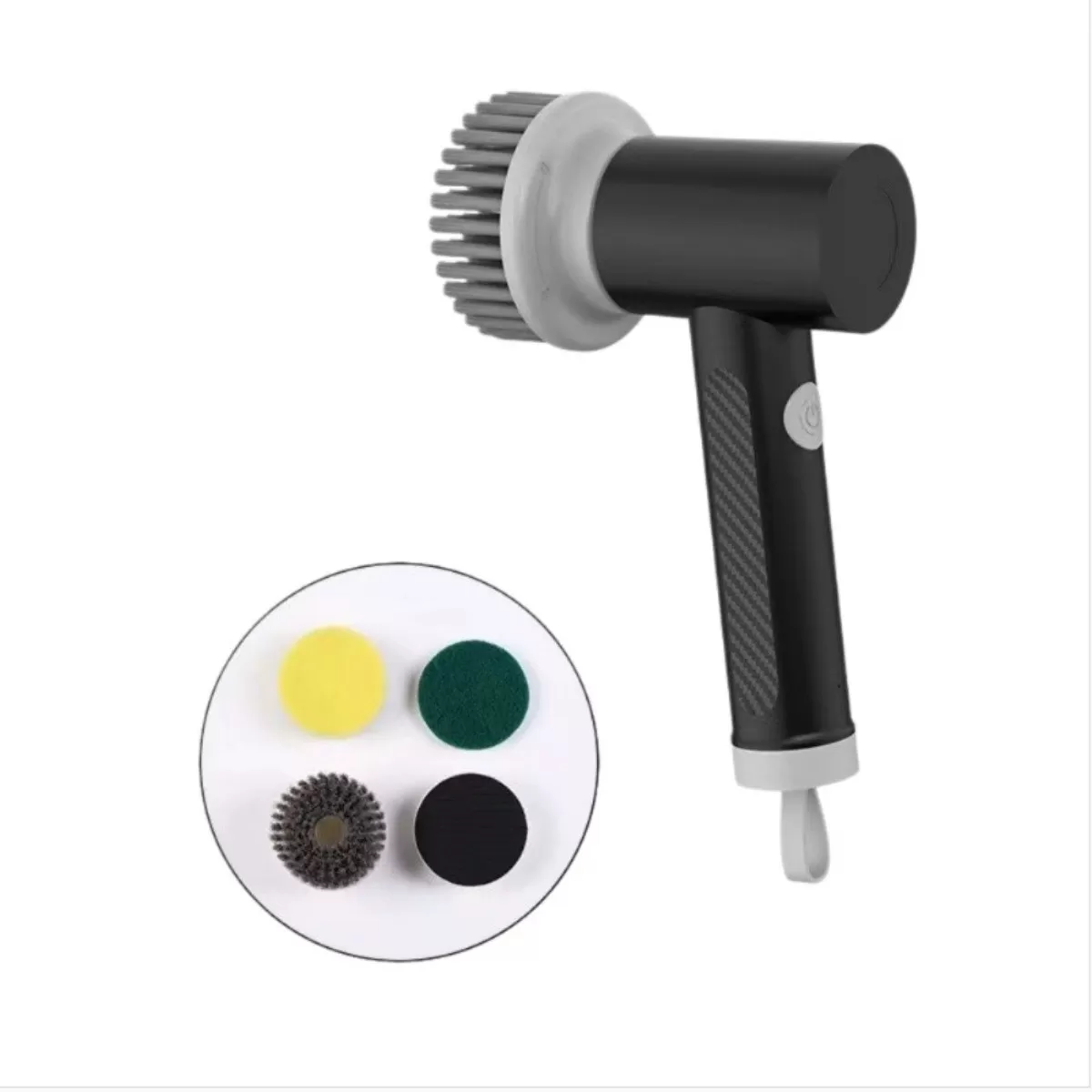 INF Sladdlös elektrisk skrubbborste – Handhållen 2-stegs USB Type-C laddbar vattentät skrubbare, 360° roterande, 120min Svart