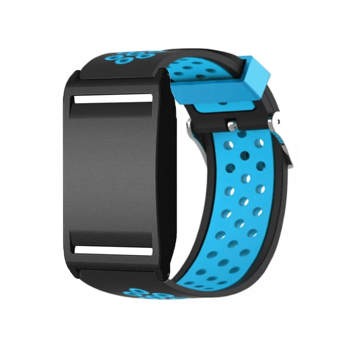 INF Silikonarmband kompatibelt med Polar Loop - Andningsbar tvåfärgad rem med stiftspänne 25cm x 2.2cm Blå