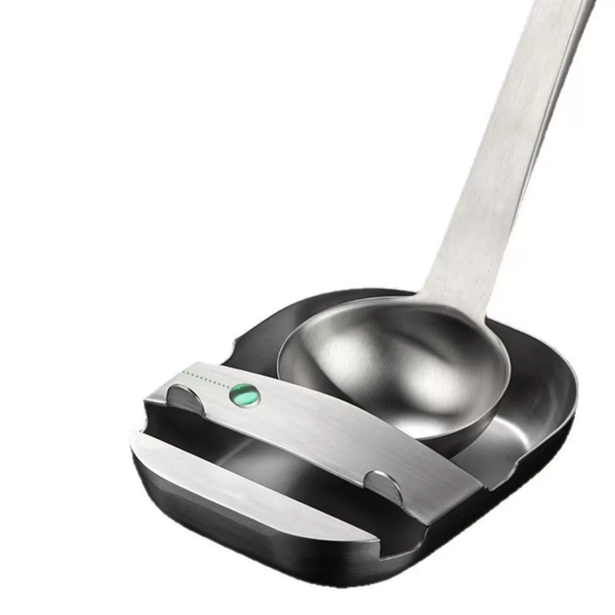 INF 2-i-1 304 Rostfritt Stål Skedställ - Silver Slev-, Spatel- och Lockhållare för Kökens Bänkskivor