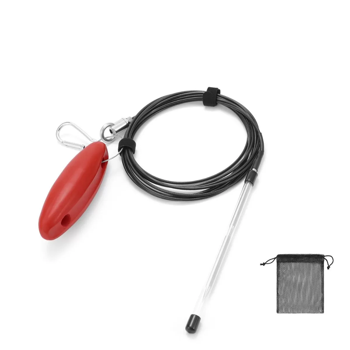 INF Stor 5 m fiskstringer för betesfiske med 304 rostfria pinnar, belagd 3mm stålkabel, snabbfrigörande flyt och aluminium