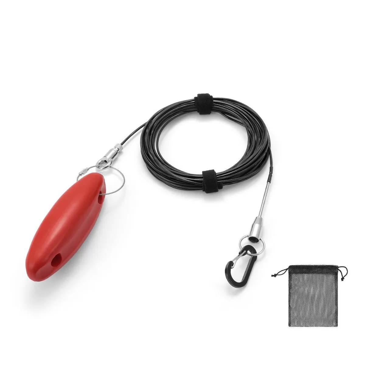 INF Utomhus Lure Fiskstringer - 8m, Liten, 304 Rostfritt Stål och Aluminium, Antitrassel Snabbfrigöring