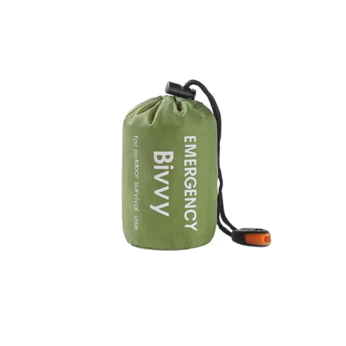 INF Nödsovsäck 28um tjocklek - PE vattentät reflekterande survival bivvy med signalpipa, 215cm x 90cm x 2cm Mörkgrön