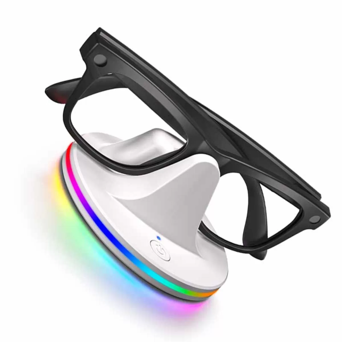 INF Glasögonladdningsställ kompatibelt med Meta kompatibelt med Ray-Ban - RGB-laddningsdocka för Wayfarer, kyer, Headiner, Vit