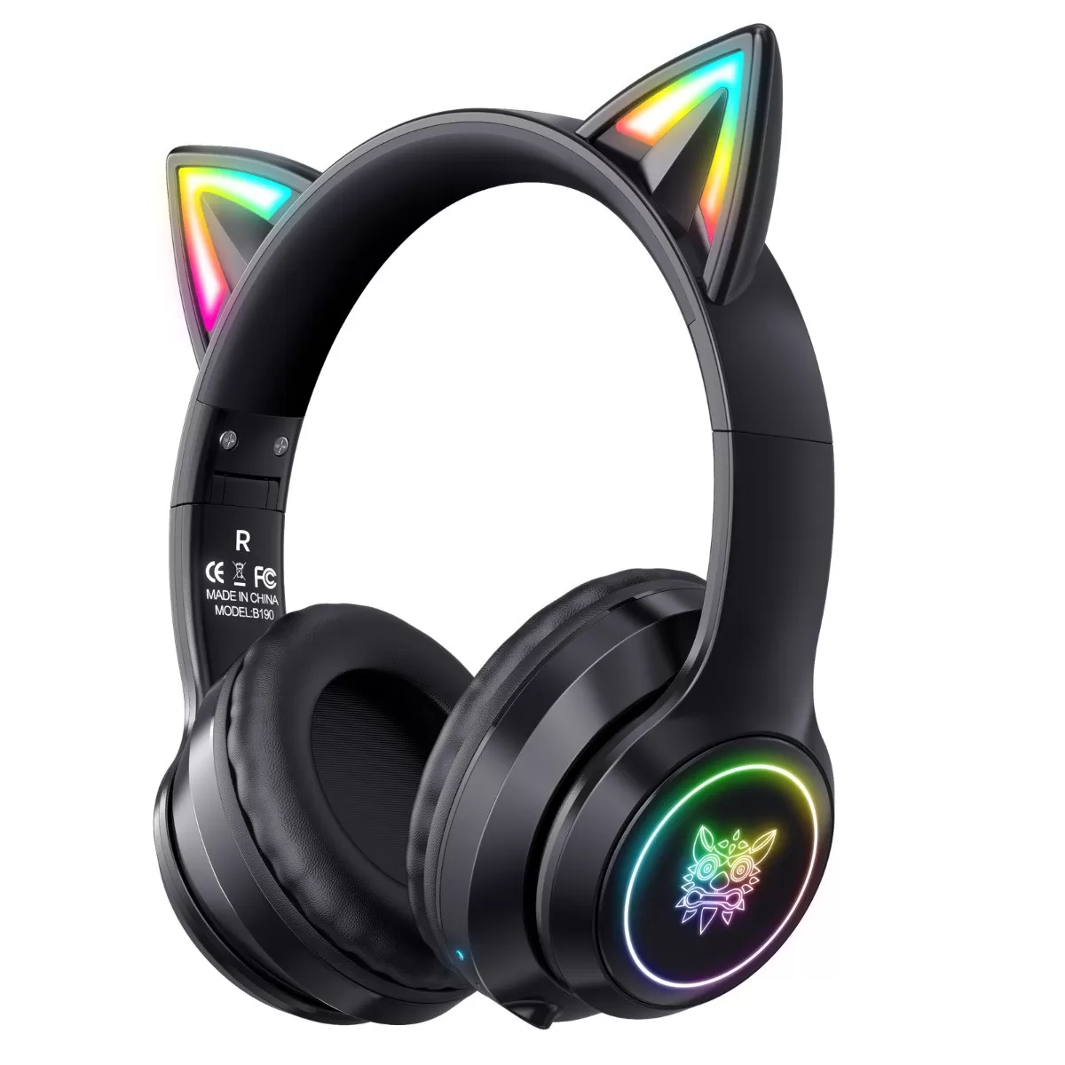INF Over-Ear Bluetooth 5.0-hörlurar Svart med 40mm-element, FLAC/APE-stöd, 15–22 tim batteritid och låg latens-mikrofon