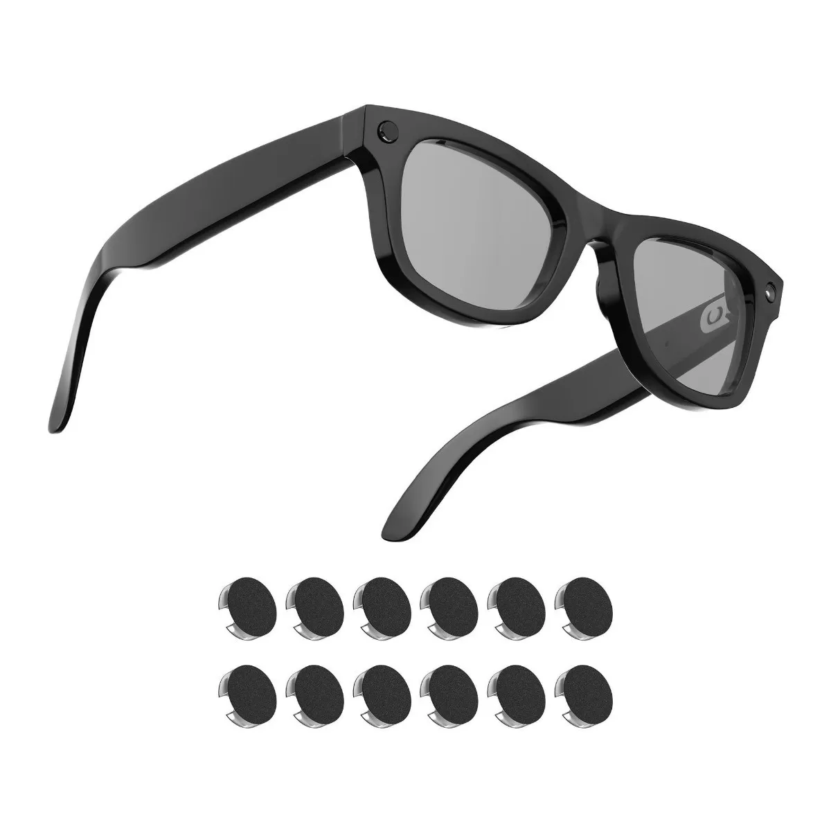INF Svarta svamp-ljusblockerande klistermärken för glasögon, kompatibelt med Meta och Ray-Ban - självhäftande integritetsskydd,