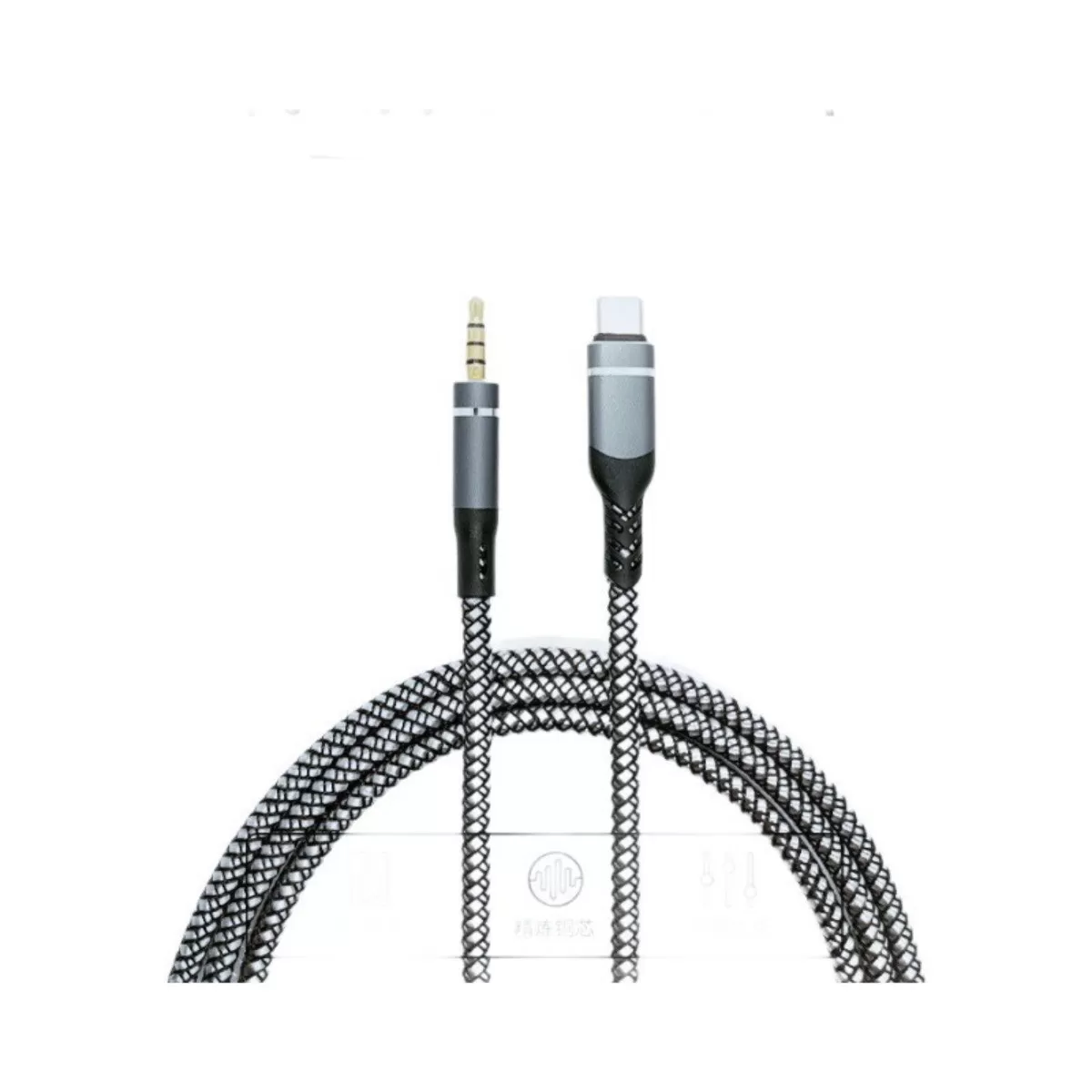 INF Type-C till 3.5mm ljudkabel för livestreaming och intern inspelning - högupplöst flätad kabel, 2m/3m 2 m