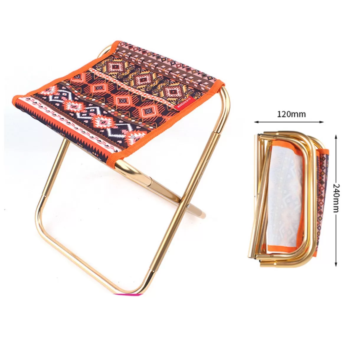 INF Utomhus hopfällbar pall - Bärbar 7075 aluminium fisk- och campingstol med polyesteröverdel, rosa