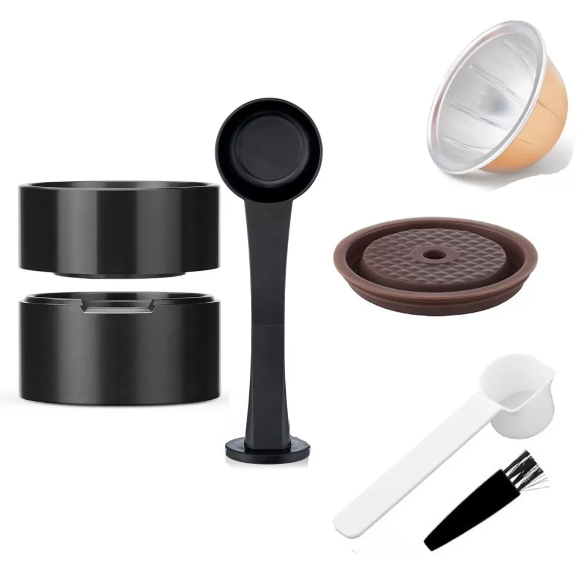 INF Påfyllningskit för kaffekapslar – Återanvändbart Vertuo-verktyg kompatibelt med Nespresso Vertuo, PP multicolor, 230 ml