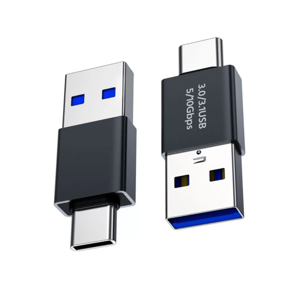 INF Type-C-hane till USB 3.0-hane adapter 4-pack – Hög hastighet för dataöverföring och laddning, kompakt svart design