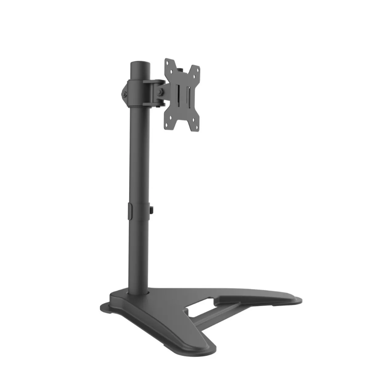 INF Dator Monitorstativ - Svart järn skrivbord enkelt monitorstativ, passar 13-32 inch skärmar, platsbesparande stabil design