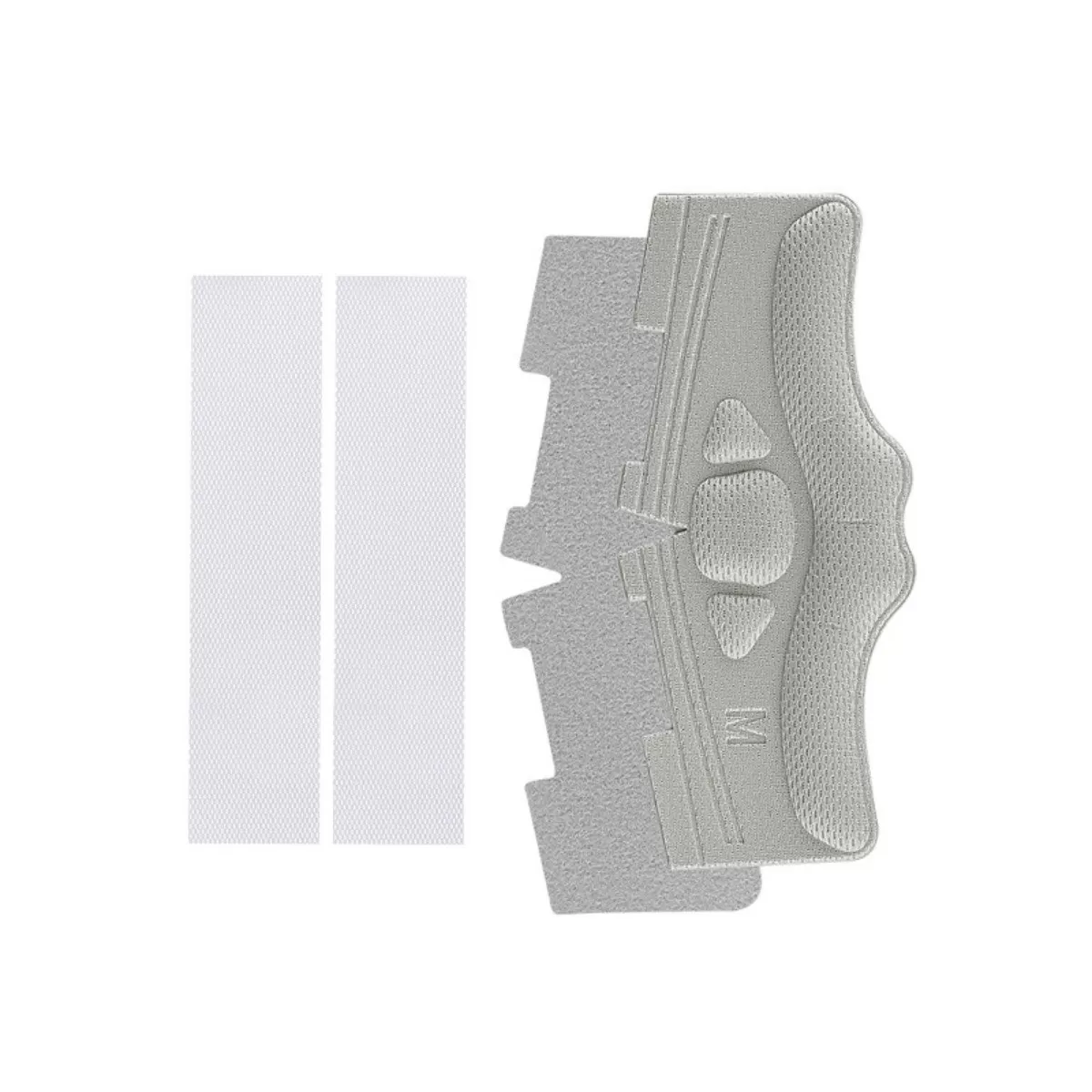 INF Limfri hälkudde M (inkl. Velcro x2) - Grå stötdämpande nät- och svampinsats, halkskydd för sneakers och loafers, 2 par