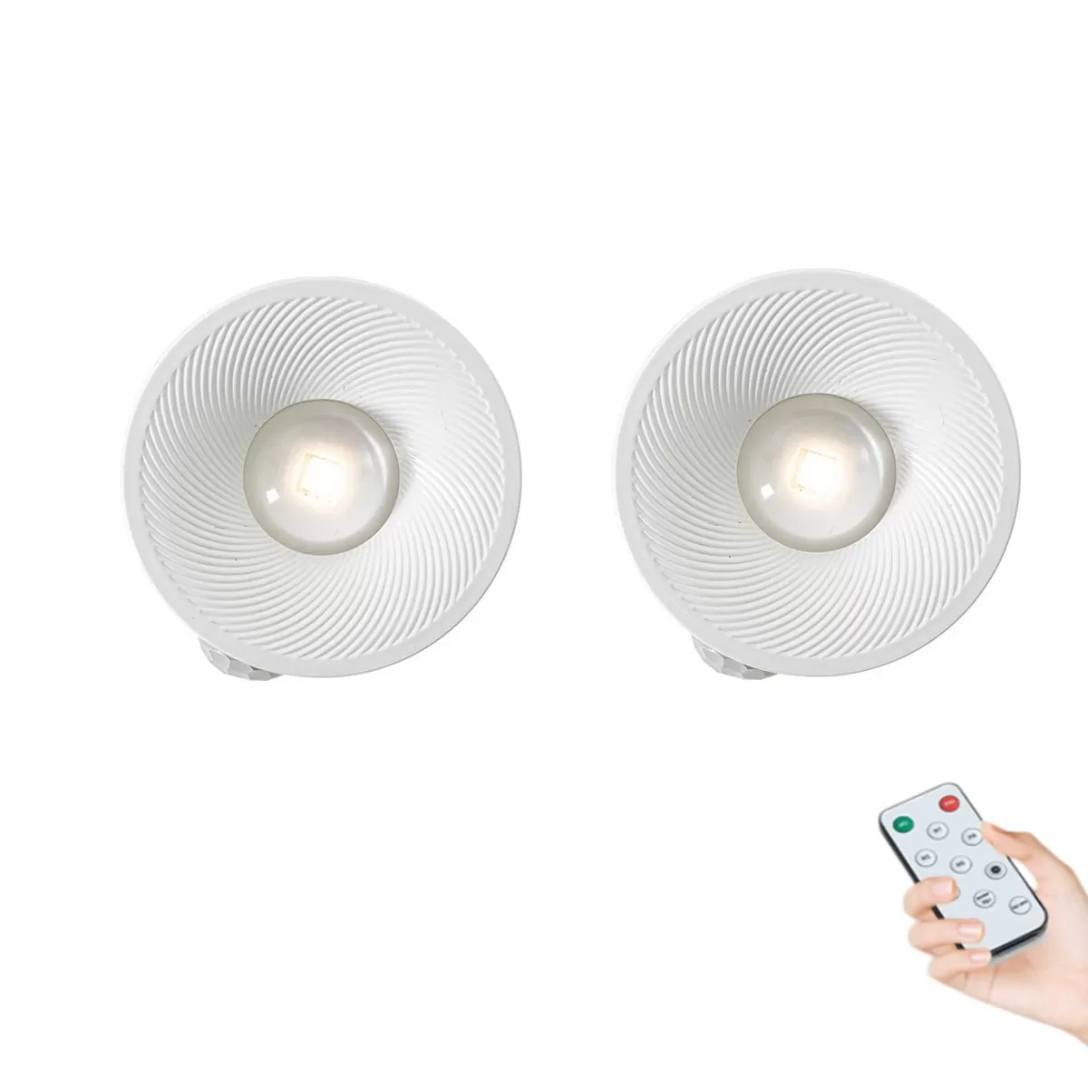 INF Smart rörelse-sensor Tri-färgad dimbar LED-lampa 2-pack - Uppladdningsbar USB-C med fjärrkontroll