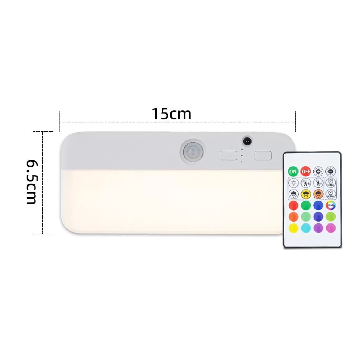 INF Fjärrstyrd RGB-lampa med rörelsesensor fyrkantig - Uppladdningsbar 1500mah magnetisk underkabinett LED med fjärrkontroll