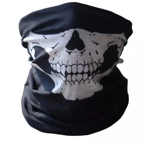 INF Multifunktionell halsvärmare - Svart mask med tryck