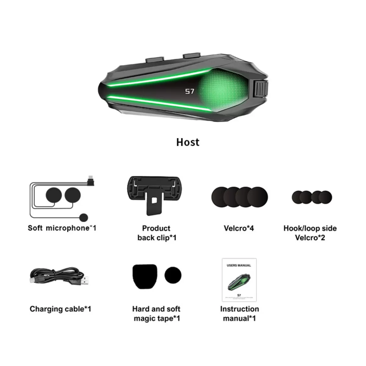 INF Motorcykelhjälm Långtidsutrustad Hi-Fi Bluetooth-headset med mjuk mikrofon - 1000 mAh, 30 timmar, IP67, Bluetooth 5.4, 1200