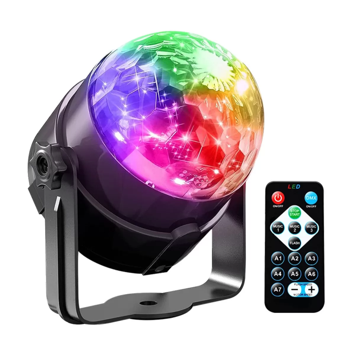 INF Kristallmagisk bollampa med fjärrkontroll - RGB roterande diskolampa för KTV & minibar, EU-kontakt, AC100-240V