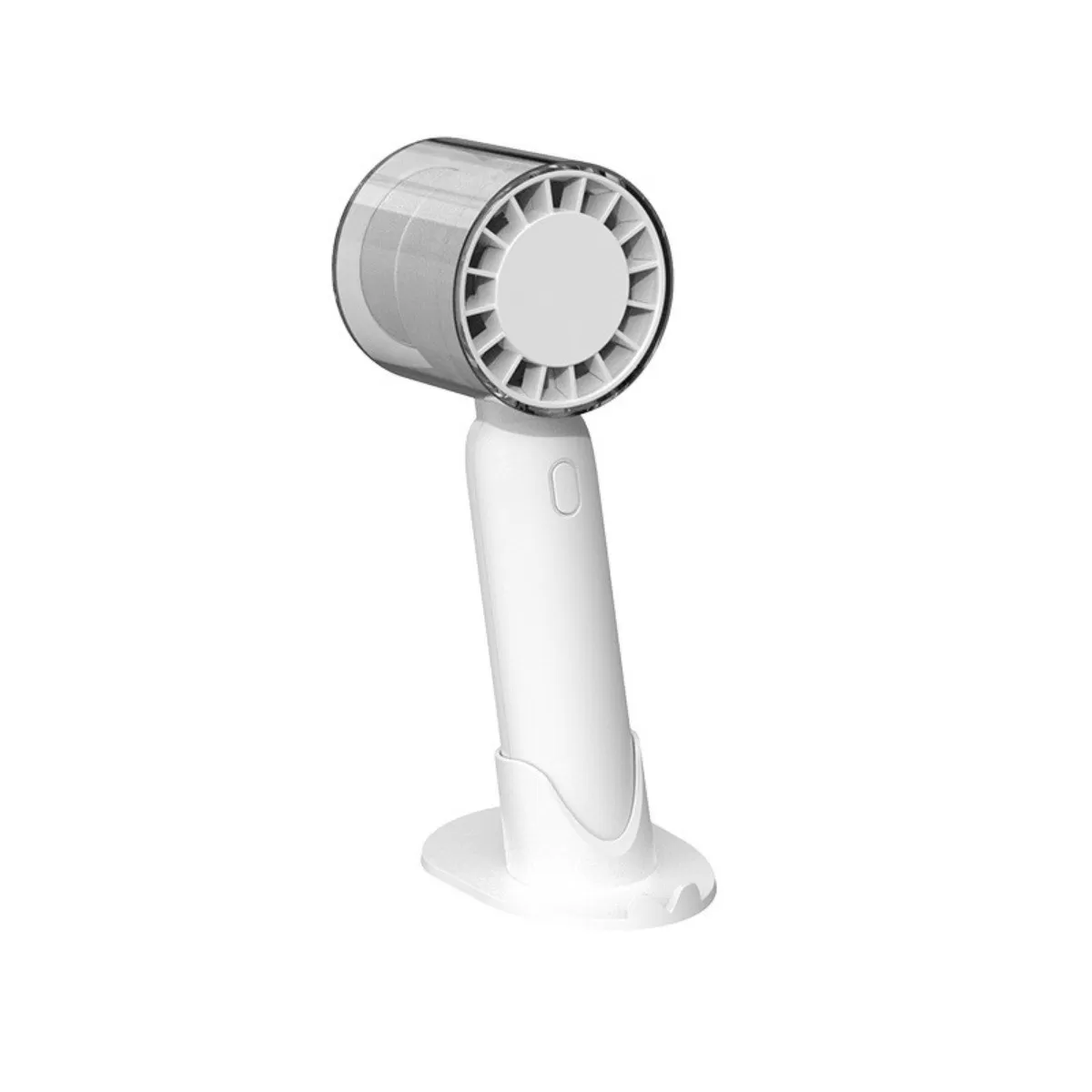 INF Mini handhållen USB-fläkt - Tyst USB-laddningsbar bärbar skrivbordsfläkt med 5 hastigheter och bas, kompakt fickkyla Vit