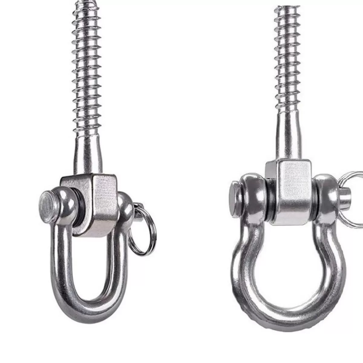 INF D-formade rostfria gungkrokar (2-pack) - korrosionsbeständiga, starka bärkrokar för hängmattor, gungor och hängstolar