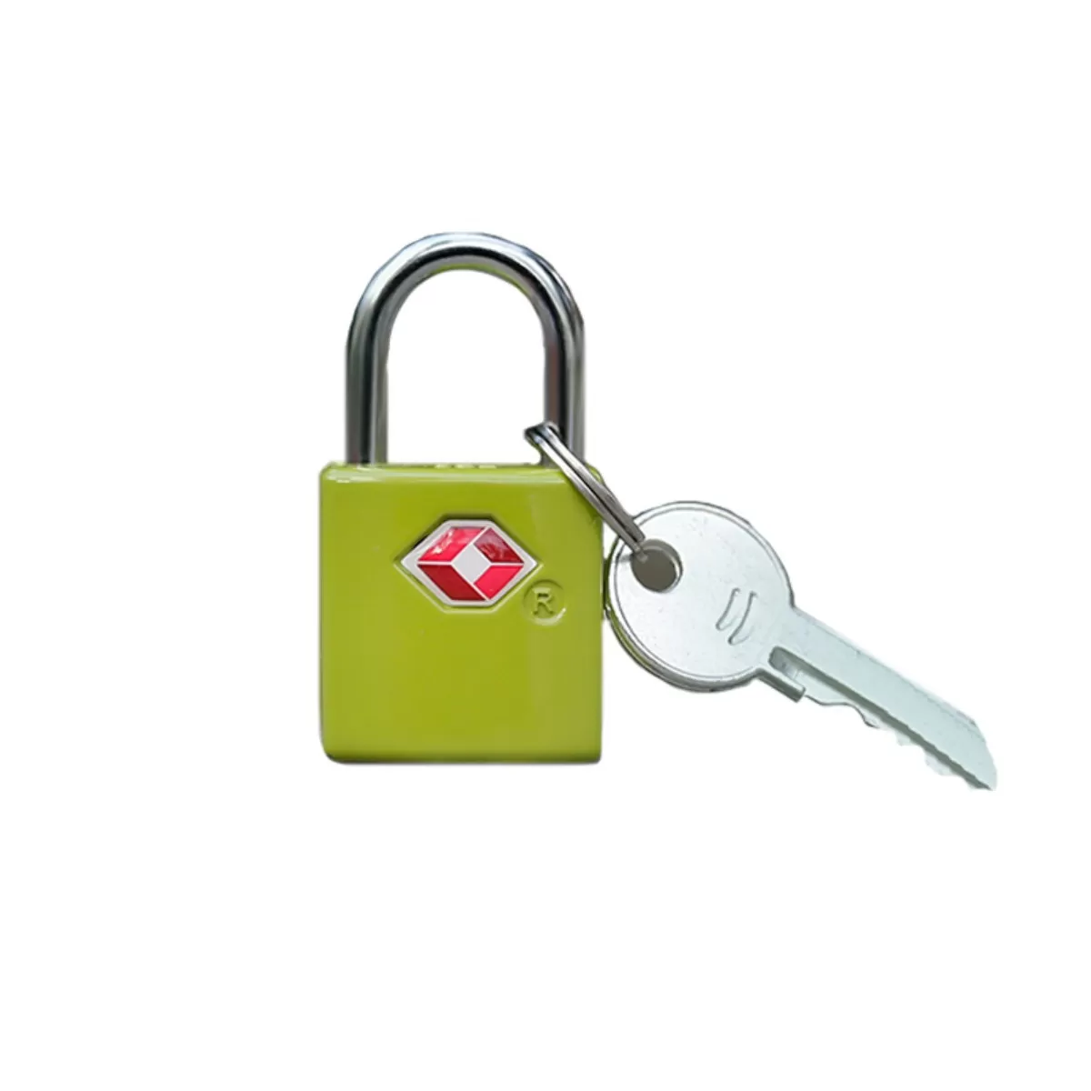 INF Hänglås med nyckel - TSA-godkänt reselås i zinklegering för ryggsäckar, resväskor och skåp Grön gul