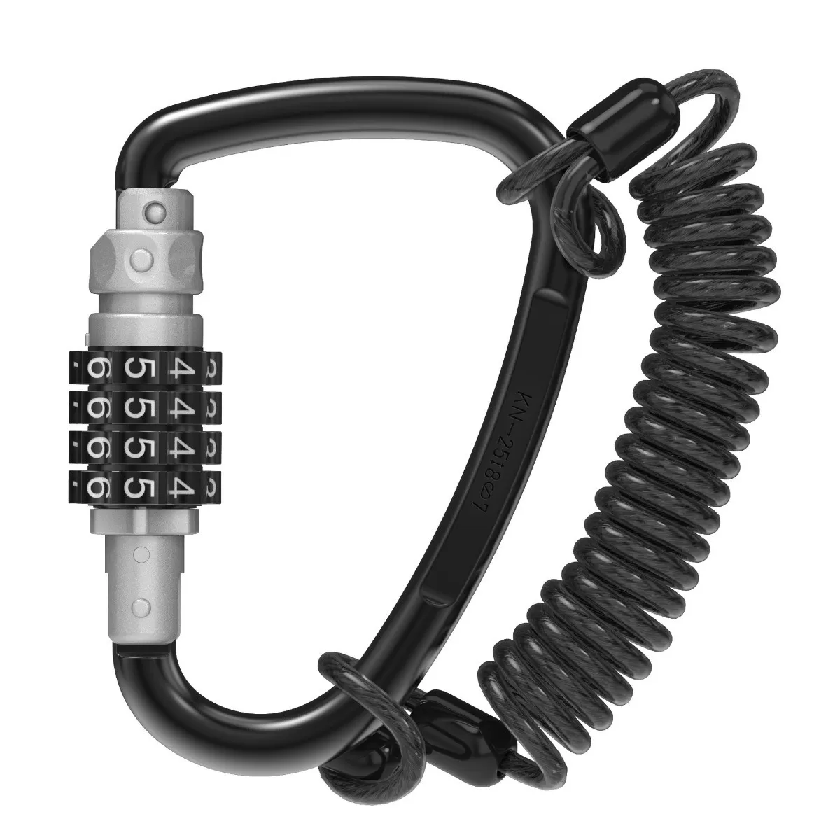 INF Antistöld kombinationslås - hjälmlås för el-scooter och cykelkorg, järn+zinklegering+ABS, kompakt 11cm x 8cm x 1cm Grå