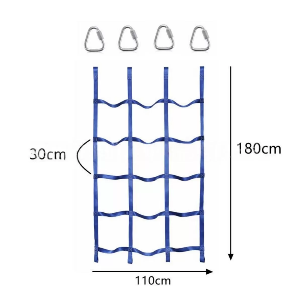 INF Fitness Tränings Klätternät 1.1x1.8m med 4 Triangelkrokar - Djupblå Polyester Multifunktionellt Nät