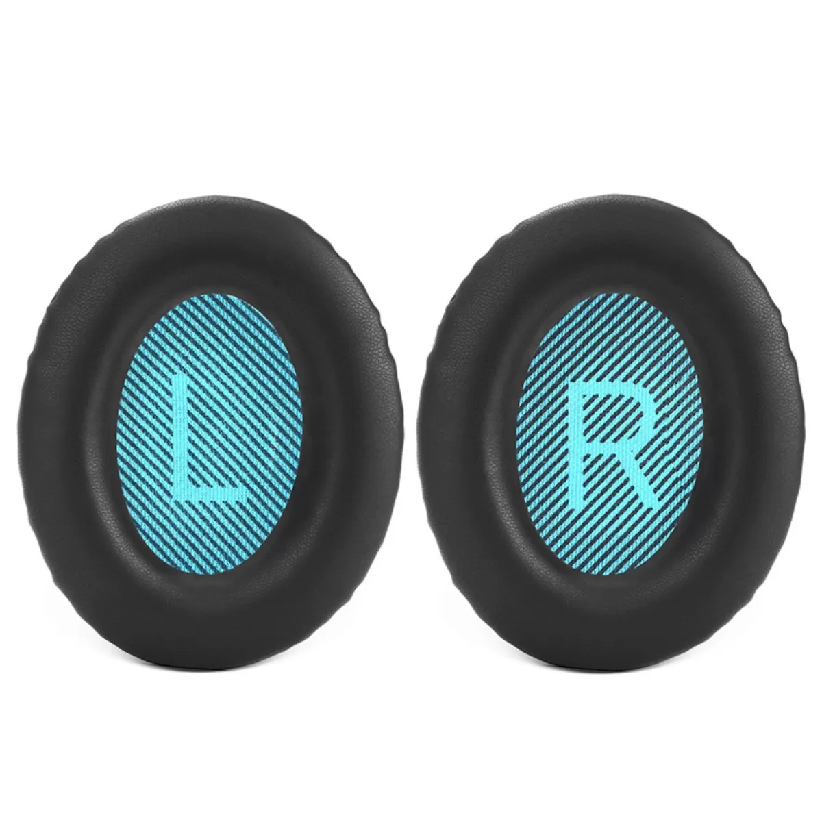 INF 2-pack öronkuddar kompatibelt med Bose QC25 - proteinläder och memory foam ersättningskuddar, svart, mjuka och bekväma