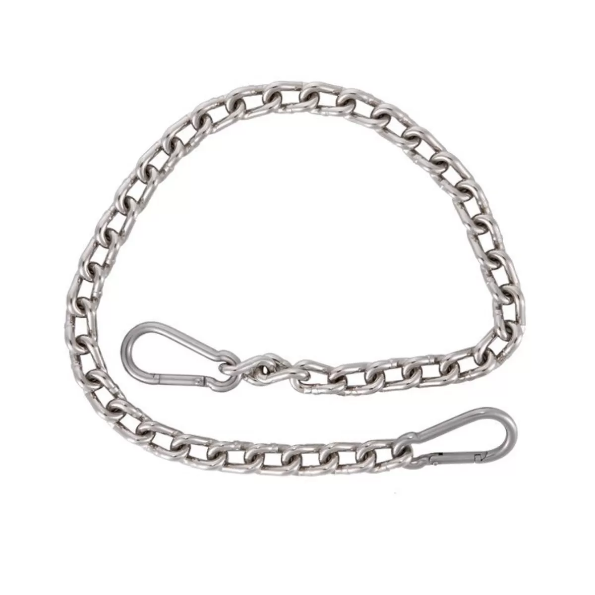 INF Förlängningskedja för gunga (66cm kedja + 2 karbinhakar) - Rostfritt stål och järn, 300kg lastkapacitet, silver