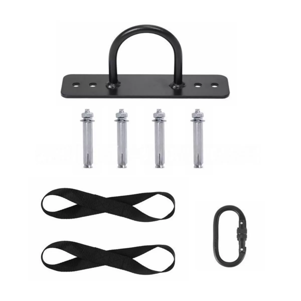 INF Battle Rope-väggfästekit med karbinhake - väggfäste i legerat stål för hemmagym och gym