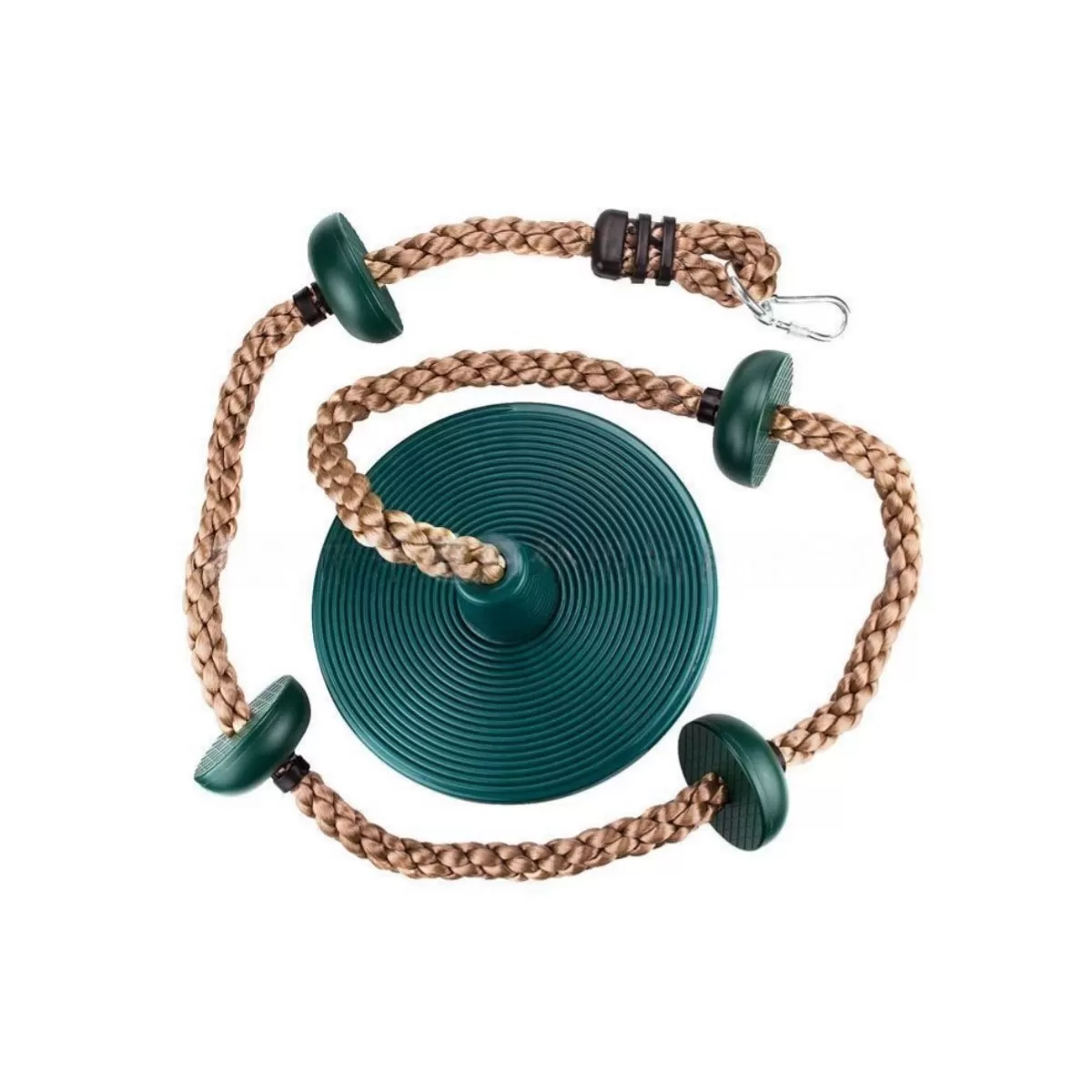 INF Stor rund disc-klättringsgunga (mörkgrön) - PE klätterrepsgunga och balansskiva, 30.00cm x 200.00cm x 10.00cm, utomhus
