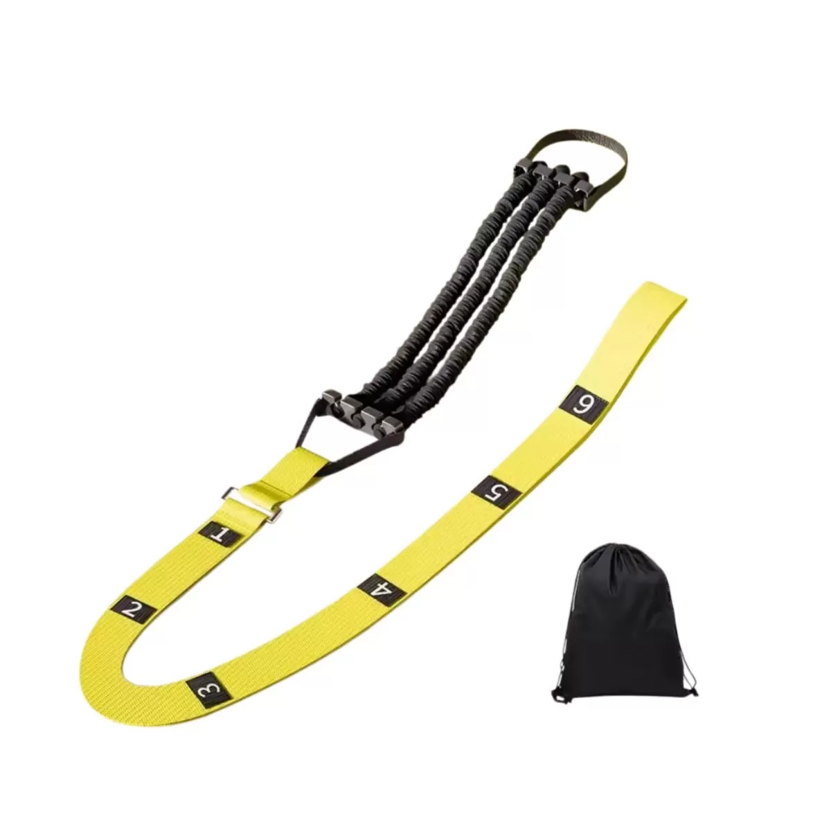 INF Pull-up-assistansrem - Enfot justerbart motståndsband med ABS-säkerhetsspänne, stålkarbinhake, TPE-motståndsrör, 200 jin Gul