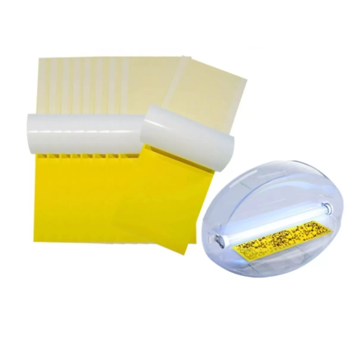INF Sticky Ersättningslimbrädor för Insektslampor, Böjd Design Flugfälla Refill, Stark Vidhäftning för Myggor & Flugor, 12×31