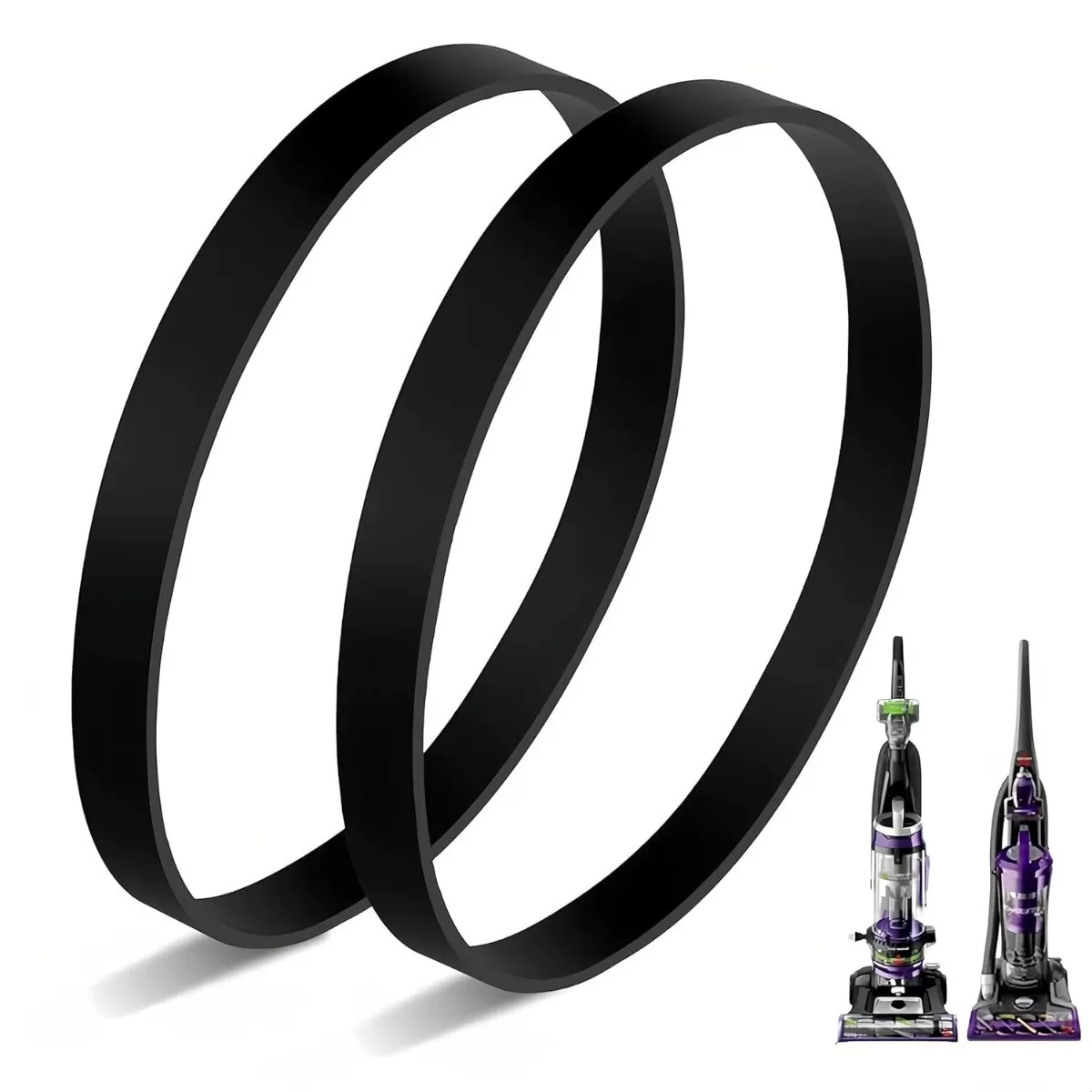 INF Ersättningsbälten kompatibla med Bissell Powerlifter och CleanView Swivel Rewind Pet Dammsugare (2-pack) - ABS Svart, 13 cm
