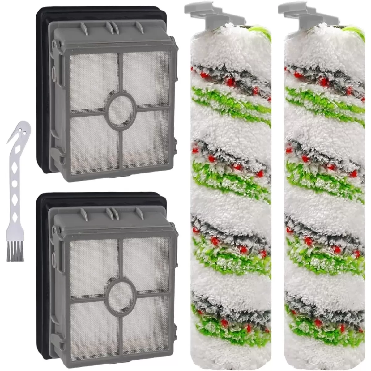 INF Reservdelssats för robotdammsugare kompatibelt med Bissell CrossWave X7 - 2 rullborstar och 2 HEPA-filter