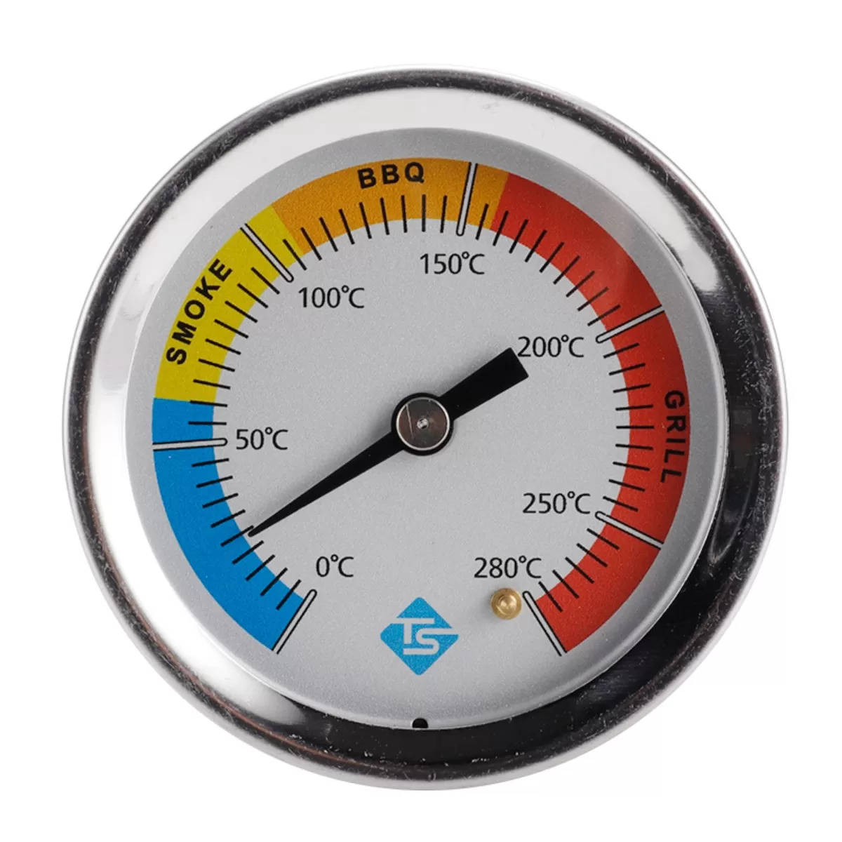 INF Bimetall ugns- och grilltermometer – analog urtavla i rostfritt stål, mekanisk strömlös BBQ- och rökugntermometer