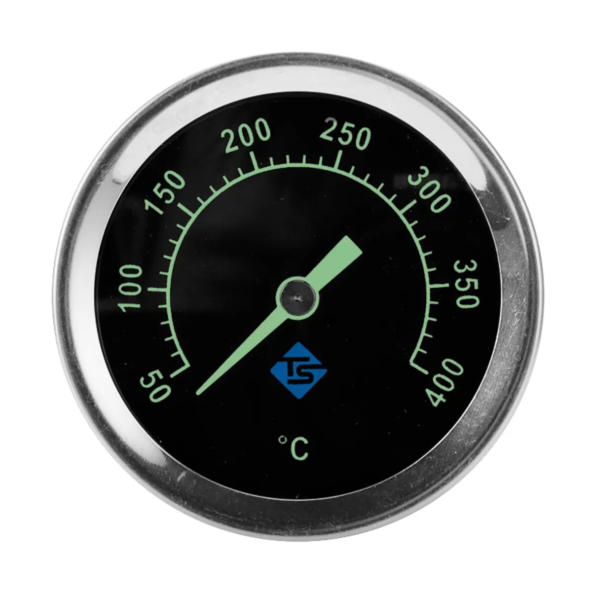 INF Rostfritt stål bimetallugnstermometer - Analog axial BBQ-, rök- och pannmätare med dubbel skala