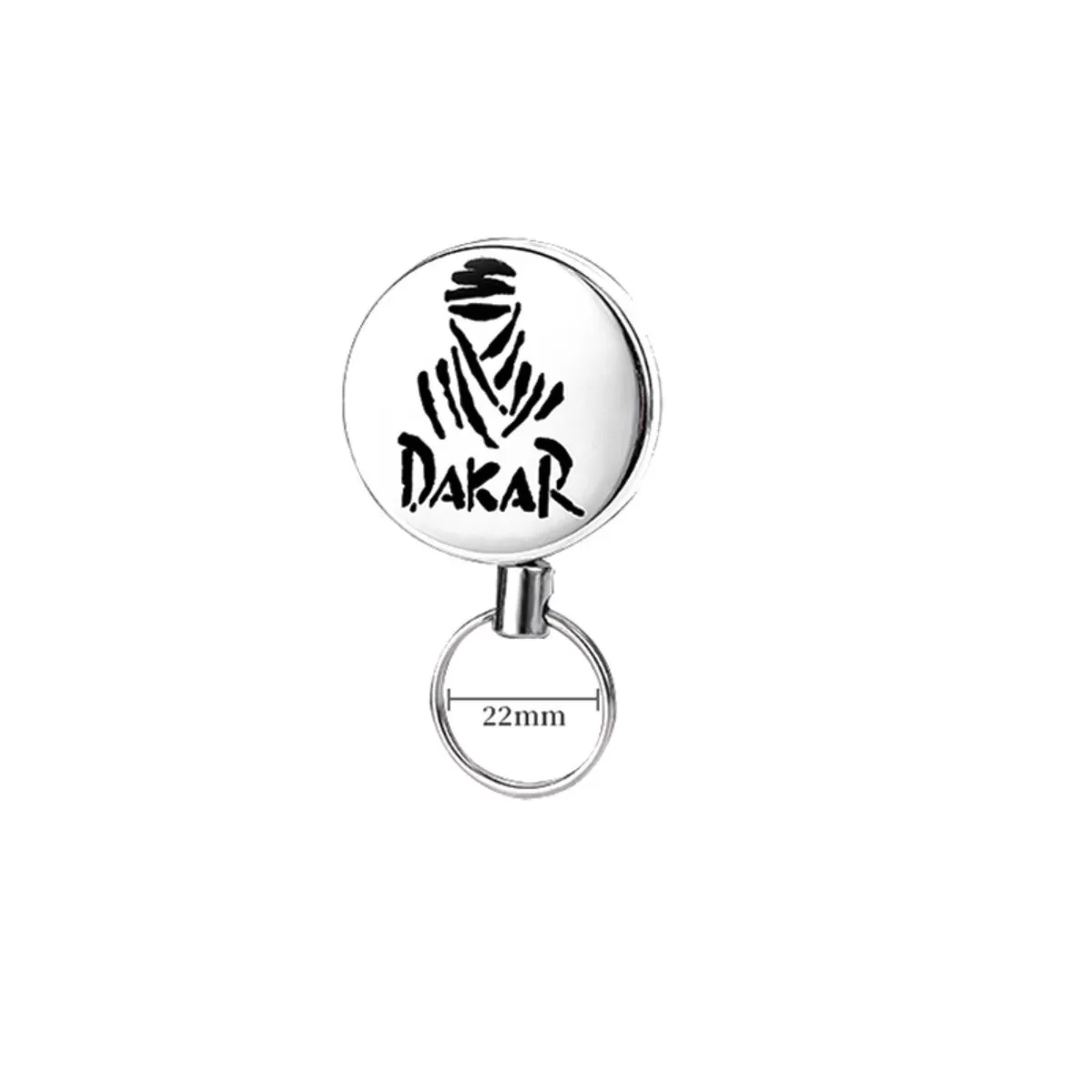 INF Utdragbar nyckelring i rostfritt stål med stålkabel - hög elasticitet, anti-förlust, silver (2-pack)