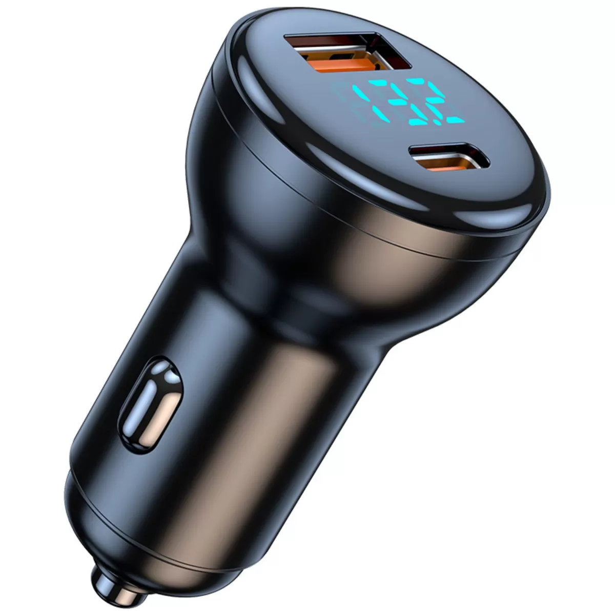 INF Bil-laddare - Dubbel USB PD25W Type-C + QC3.0 18W, LED-voltmeter, 12-24V Smart biladapter
