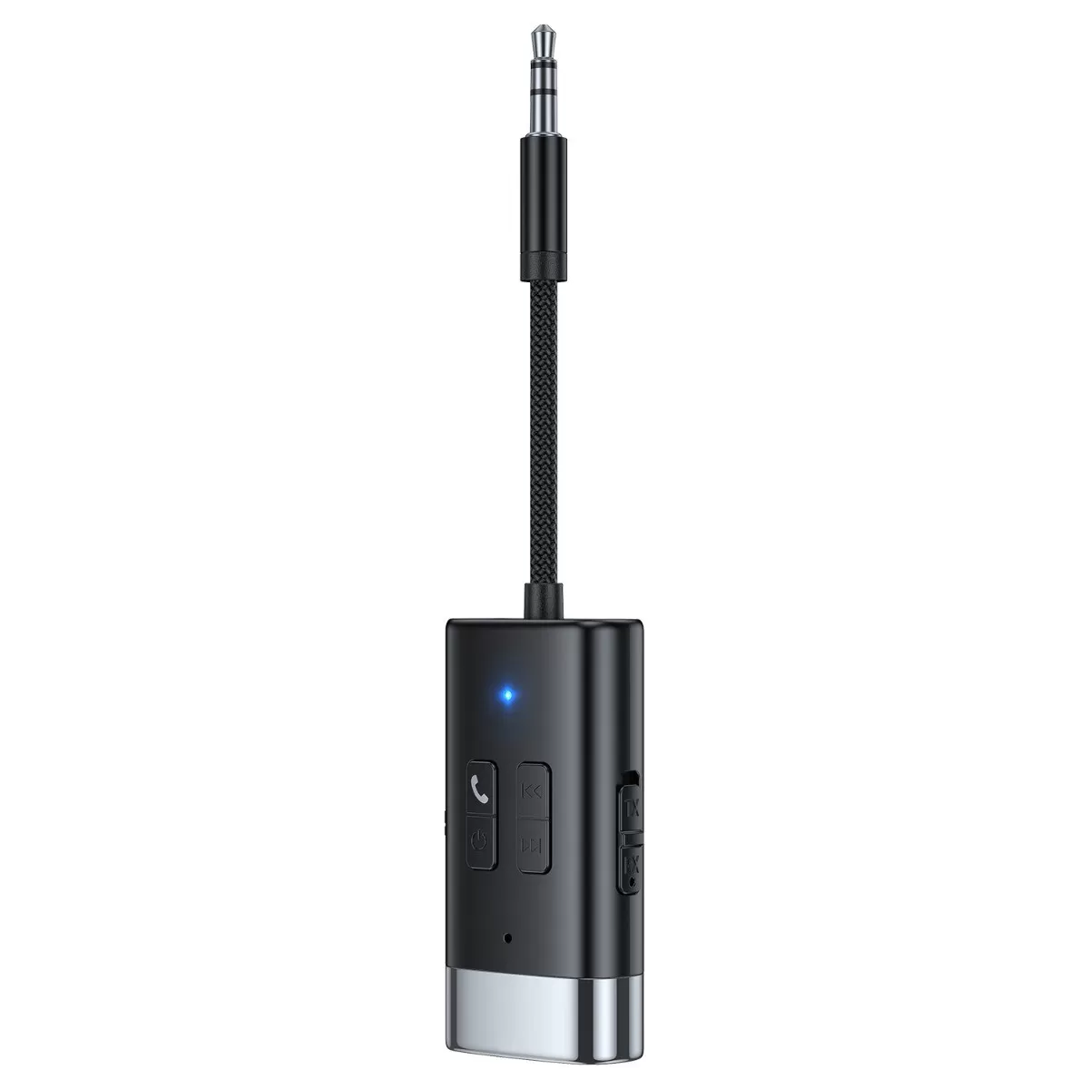 INF Bluetooth-ljudadapter G76 - Bluetooth 5.4 trådlös 3.5mm AUX-adapter, 10m2 räckvidd, dubbelkanal, USB-uppladdningsbar, svart
