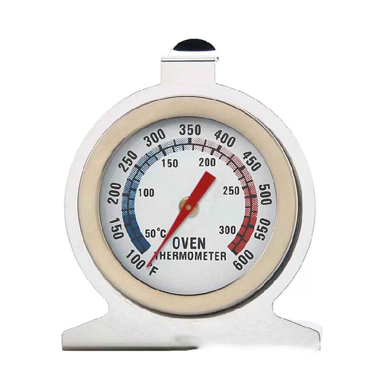 INF Ugnstermometer för bakning - 0-300°C analog skiva, 304 rostfritt stål och glas, för ugn och rostning