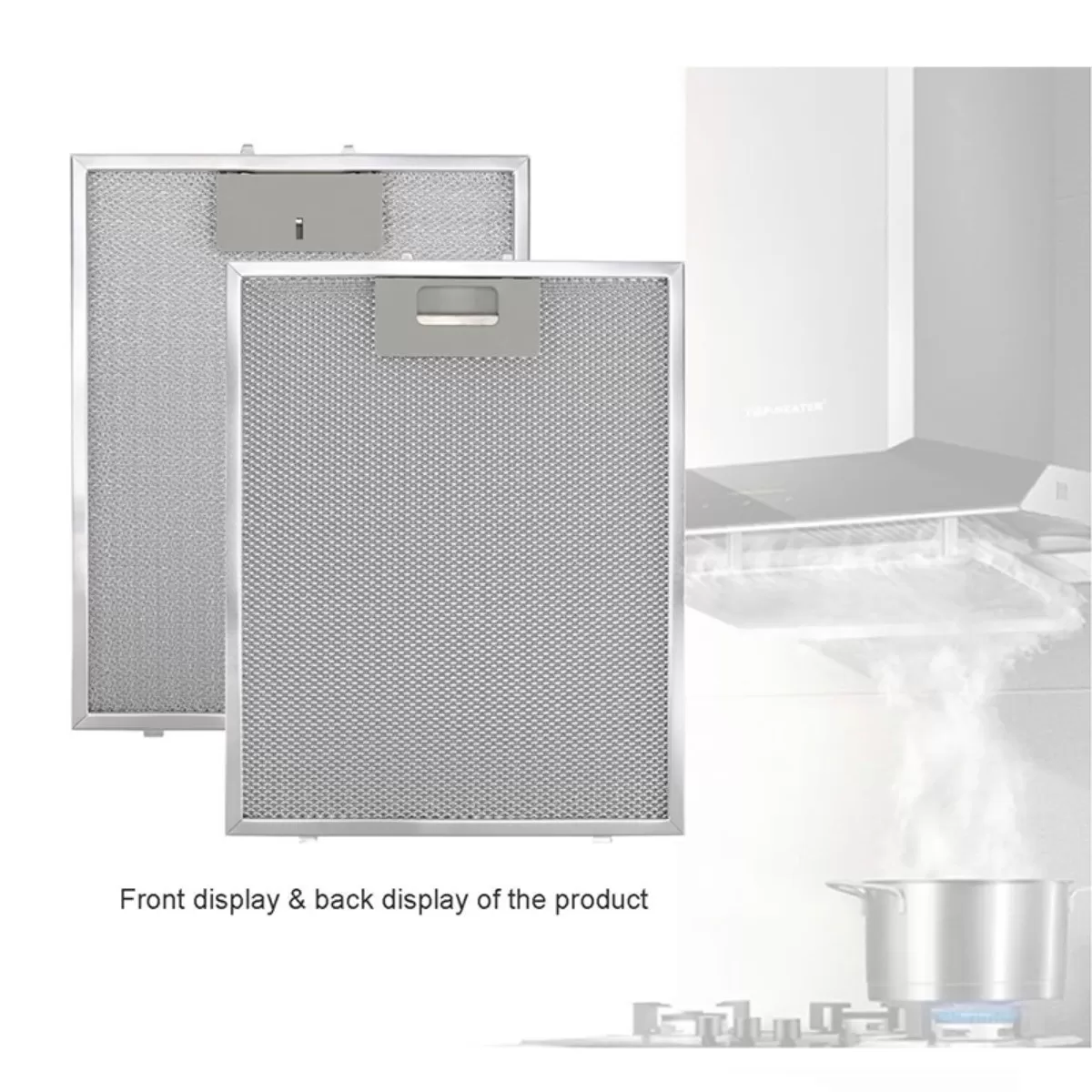 INF 2-packs Huvfilter - 300x250mm, Aluminium + Kolfilter