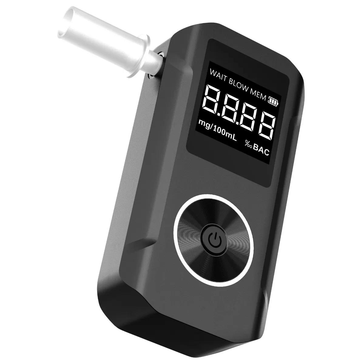 INF Portabel högprecisions alkomätare - Svart, LCD-display, avtagbart batterifack