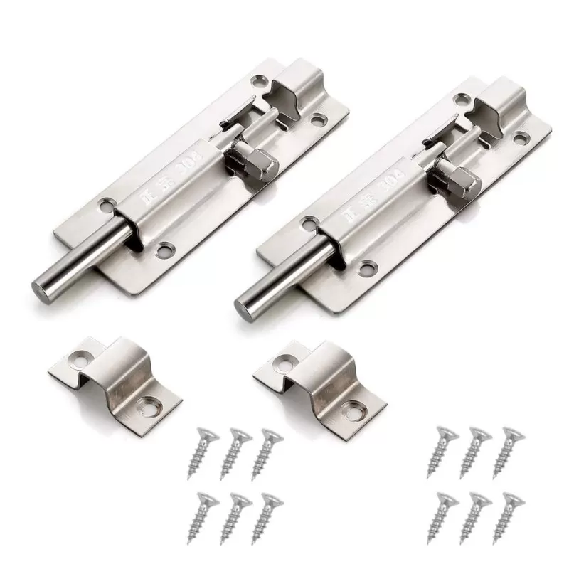 INF Dörrspärr regel dörr skjutregel med skruvar rostfritt stål 2-set 1.5 inch