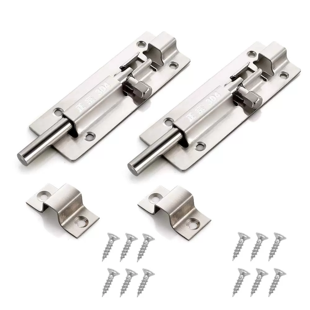 INF Dörrspärr regel dörr skjutregel med skruvar rostfritt stål 2-set 1.5 inch